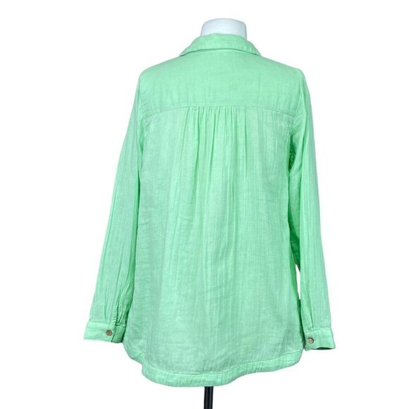 Soft Surroundings Mint Green Button Front Blouse Small - Picture 3 of 7